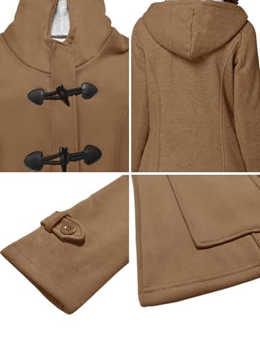 STOLKISS Women's Fleece Jacket Long Soft Insulated Shell Warm Winter Coat Long Soft Slim Warm Windbreaker Hood Plus Size Coat - Thumbnail 6