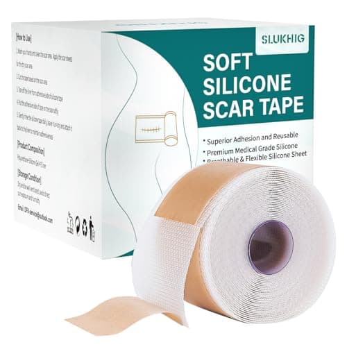 Silicone Scar Sheets (1.6"x 158" Roll-4M), Medical Grade Silicone Scar Tape for Scar Removal, Reusable Scar Tape for Wrinkles, C-Section, Keloid, Burn, Acne, Surgical Scars, Hypertrophic Scars - Image 1