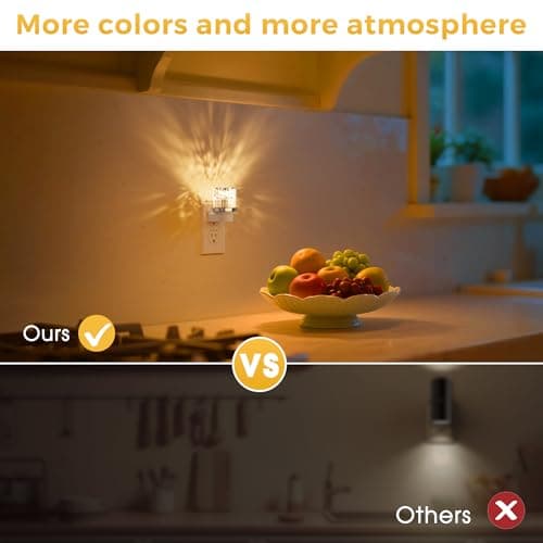 L LOHAS LED Night Light, Night Lights Plug into Wall with 10 Color Change RBG Nightlight Plug in Wall, Built in Dusk to Dawn Sensor for Hallway, Bathroom, Rooms, 2 Pack - Thumbnail 4
