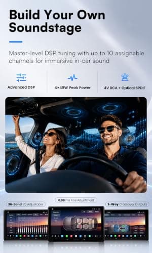 ATOTOZONE X10 10" Single Din & Double Din Car Stereo, Floating Screen,8G+128G Android in-Dash Navi, AI Vision, Cloud SIM&4G LTE, 7.1.2 Ch Hi-Fi Audio, FLAC, Wireless Carplay&Android Auto, ADS Support - Thumbnail 5