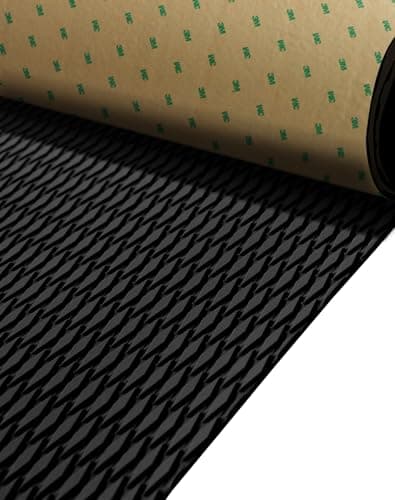 Boat Flooring EVA Foam Boat Decking with 3M Adhesive 94.5"x23.6" Small Diamond Non-Slip, Self-Adhesive Marine Decking Cuttable DIY Mat for Jon Boat Yacht Jet Ski Motorboat Pontoon Surfboard Trailer