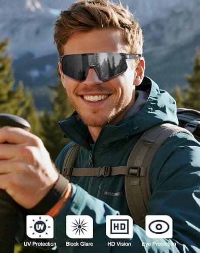 KALIYADI Polarized Sunglasses-Men Running Sunglasses: Mens Womens Polarized Sports Sun Glasses Cycling Driving Fishing - Thumbnail 4