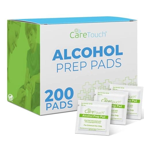 Alcohol Wipes | Individually Wrapped Alcohol Prep Pads with 70% Isopropyl Alcohol, Great for Medical & First Aid Kits | Sterile, Antiseptic 2-Ply Alcohol Swabs - 200 count