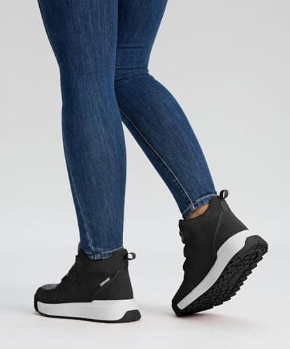 AIRHAS Women's Winter Warm Snow Boots for Women Comfortable botas para nieve de mujer Womens Ankle Boots Fashion Booties(black,7.0) - Thumbnail 2