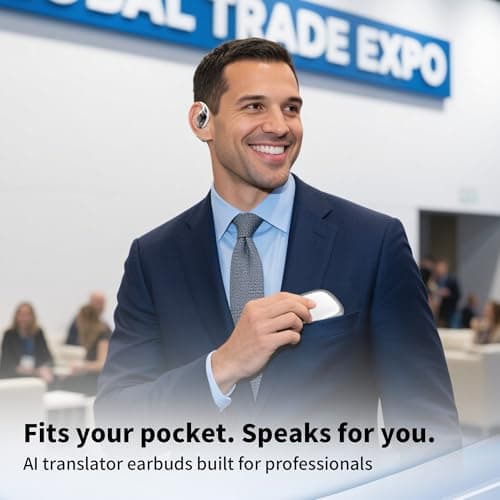 AI Translation Earbuds Real Time Languages Translator Ear Buds Audifonos Traductores Inglés Español 3-in-1 Translating Wireless Earphone Bluetooth Headphones for Travel Business Meeting Learning White - Thumbnail 5