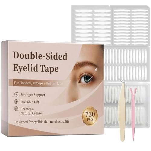 Eyelid Tape for Hooded Eyes Invisible – Double-Sided Eyelid Lift Strips for Sagging, Uneven, and Monolid Eyelids, Natural Everyday Look, 730 Count - Image 1