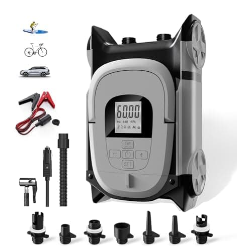 GICLE Paddle Board Pump Electric 12V DC, SUP Air Pump with Dual Stage Fast Inflation & Auto-Off, Electric Air Pump for Inflatable Paddle Board, Boat, Kayak, Air Mattress,Tents -DC12V 60PSI - Image 1