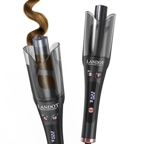 LANDOT Automatic Rotating Curling Iron 1-Inch - Versatile Styling for Salon Waves, Curls & Spirals | 8 Temp Settings & Anti-Scald Design for All Hair Types | Perfect for Daily Use & Beginners - Image 1
