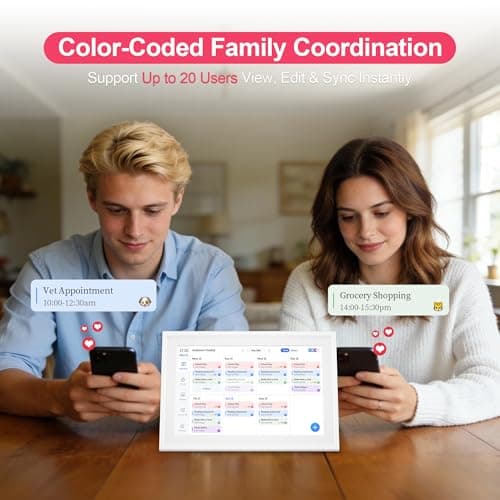 10.1’’ Smart Digital Calendar - Interactive Touch Screen, HD Display, Wall Mountable Family Organizer with Chore Chart, To-Do Lists & App Sync for Home & Office, Warm Mothers’s Day Gift, Gift for Her - Thumbnail 3