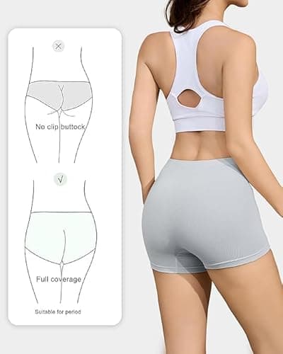 Nexgenz Cotton Boyshort Underwear for Women Cotton Boxer Briefs for Women Underwear Shorts 4 Pack White/Beige/Black/Light Gray Medium 2" Inseam - Thumbnail 2