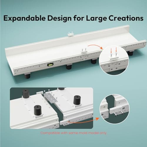 2 Pcs Epoxy Mold, Resiners River Table Epoxy Resin Mold with Adjustable Divider, 24x12x3in with Bubble Level, Fill Clamp System & Transparent Depth Board Ideal for Live Edge Resin Casting - Thumbnail 6