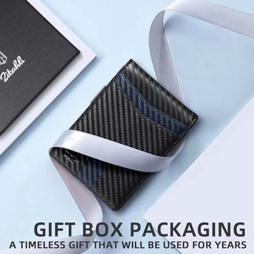 Zitahli Money Clip Wallets for Men,Slim Bifold Wallet 10-12 Cards, Mens Leather Wallet with ID Window,RFID Blocking Thin Minimalist Credit Card Holder,Gifts for Him - Thumbnail 6