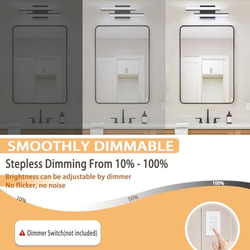 NOVELUX Bathroom Vanity Light 18 inch-Bathroom Light Fixtures,2700K/3000K/3500K/4000K/5000K/5cct Optional Vanity Lights for Bathroom,18W/ETL Certificated/2 Pack - Thumbnail 3