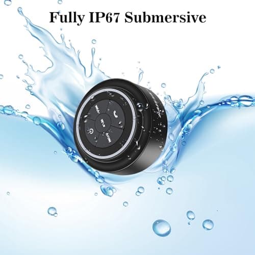 HAISSKY Bluetooth Shower Speakers, Portable Wireless Speaker with Suction Cup, IP67 Waterproof Speaker Pairs Easily to Phones, Tablets, Computer, Gift for Men & Women - Thumbnail 4