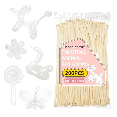 260 Long Balloons 200 Pack Thickening Twisting Animal Balloons for Animal Shape, Magic Clown Props, Birthday, Weddings & Christmas Party Decorations (Clear)