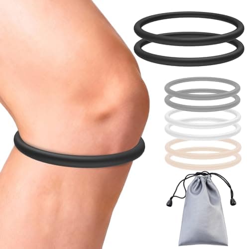 2PCS Patella Band for Knee Pain Relief, Silicone Patellar Tendon Support Strap Brace for Basketball, Running, Jumpers Knee, Tennis, Tendonitis, Soccer and Hiking, Women and Men, Includes Storage Bag (Black) - Image 1