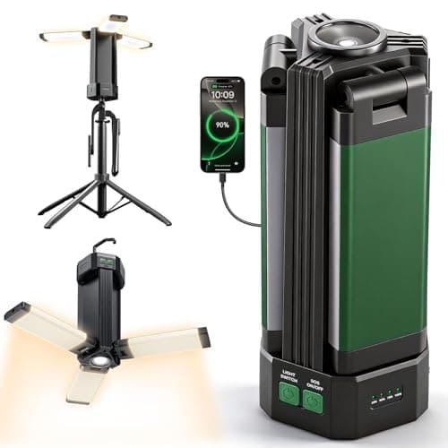 NICKLUC Camping Lantern, 10400mAh Rechargeable Work Light 2200LM with Magnetic Base & Power Bank, Portable Flashlight Emergency for Car Repair, Camping, Tent, Power Outage(Stand Not Incl) - Image 1