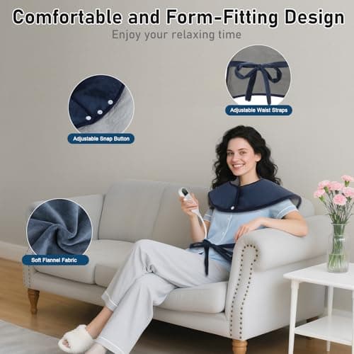 Heating Pad for Neck and Shoulders and Back,Pain Relief, Electric Heating Pad Large Size 24”X34” with 9 Heat Levels, 4 Timer Settings and Auto-Off, Birthday Gifts for Women Men Mom Dad Grandma - Thumbnail 5