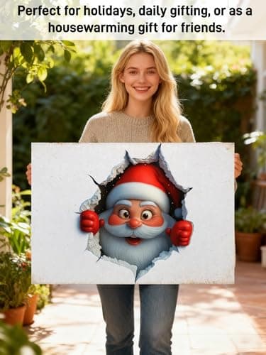 Carastora Funky Christmas Santa Holiday Doormat, Anti-Fatigue mat, Durable, Non-Slip Design, Suitable for Indoor and Outdoor use, Home Decor, Housewarming Gift, Size: 20 x 31 inches - Thumbnail 3