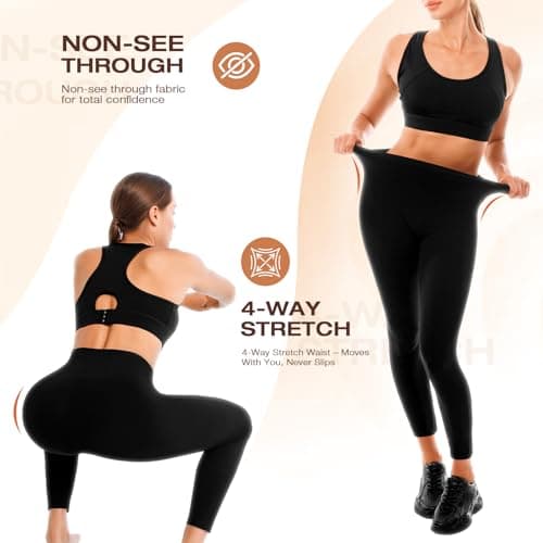Walifrey Leggings for Women,High Waisted Buttery Soft Yoga Pants for Workout Gym Athletic Navy Blue SM - Thumbnail 5