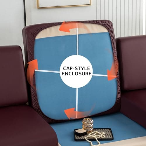 UWWGKK Waterproof Couch Covers, Stretch Couch Covers with Dirt-Resistant for Sectional Sofa,L Shape Sofa(1 Pcs) - Thumbnail 4