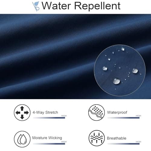 M MAELREG Dress Pants for Men Straight Fit Stretch Quick Dry Lightweight 5 Pockets Business Casual Golf Pants Men Blue Indigo - Thumbnail 5