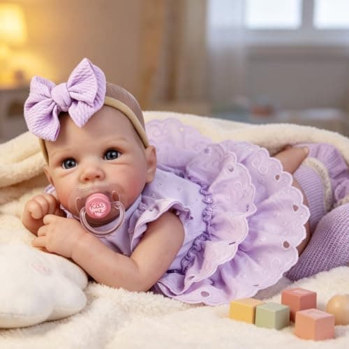 Milidool Reborn Baby Dolls - 20 Inch Realistic Baby Doll Real Life Baby Dolls Lifelike Newborn Baby Doll Girl Soft Body with Feeding Kit for 3+ Years Old Kids Gifts - Thumbnail 4