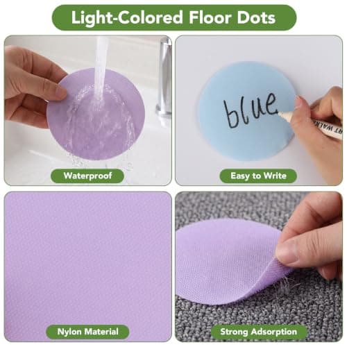 WSICSE 42 Pcs Carpet Spot Markers, 9 Light Colors Carpet Dots for Classroom Carpet 4 Inch Circle Floor Dot for Decoration Elementary Kindergarten Preschool Yoga Standing - Thumbnail 4