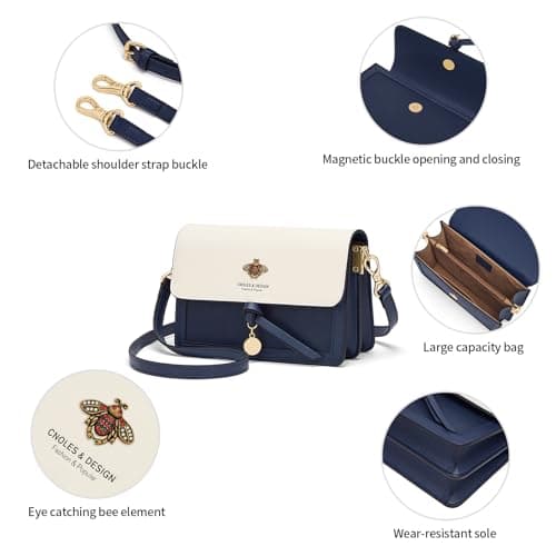 Cnoles Crossbody Bags for Women Leather Small Cell Phone Purses for Lady Mini Travel Purse Shoulder Bag with Adjustable Strap - Thumbnail 5