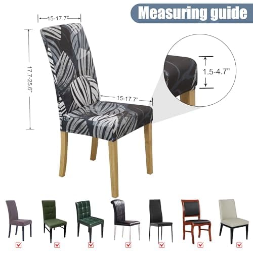 BIETYONE Chair Covers,Dining Room Chair Covers Set of 4,Stretch Kitchen Chair Cover,Washable Dining Chair Cover,Parsons Chair Slipcovers Protective,for Home,Restaurant,Banquet - Thumbnail 5
