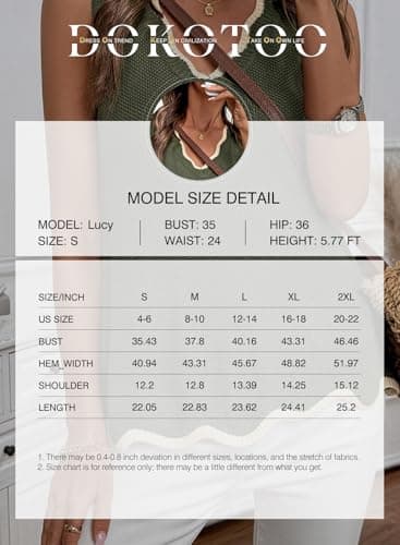 Dokotoo Sleeveless Tops for Women Summer V Neck Ruffled Sweater Vest Womens 2026 Fashion Trendy Color Block Knit Tank Tops Shirts Black XX-Large - Thumbnail 6