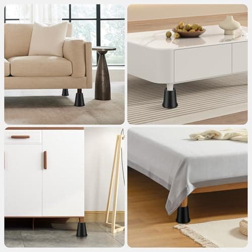 MCXYEM Bed Riser/Furniture Lift Bed/Bed risers/Furniture Lifter/Table risers/Frame Risers Create Under Bed Storage Heavy Duty for Furniture Height Adjustment Round Black (6 Pack, New 6 Inch) - Thumbnail 5