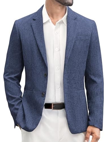 Vssjavun Mens Slim Fit Blazers and Sport Coats Suit Jacket Business Stylish Daily Blazer Navy Blue