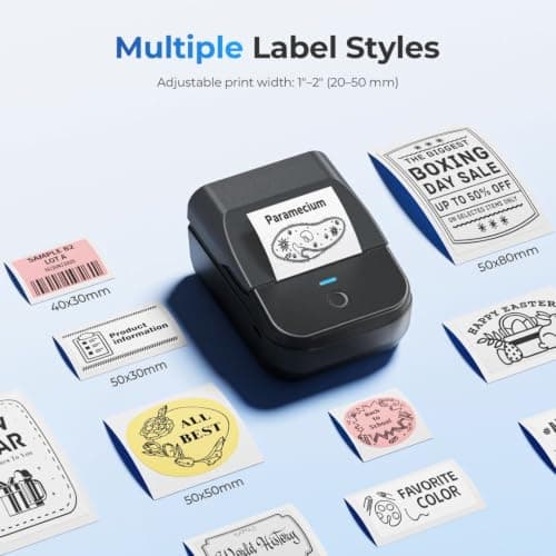 TYPONOS PM240 Label Maker Machine with 3 Tapes, 2" Portable Thermal Label Printer for Phone & PC, Bluetooth Label Maker with Multiple Templates for Small Business, Office, Home, School, Set 1 - Thumbnail 3