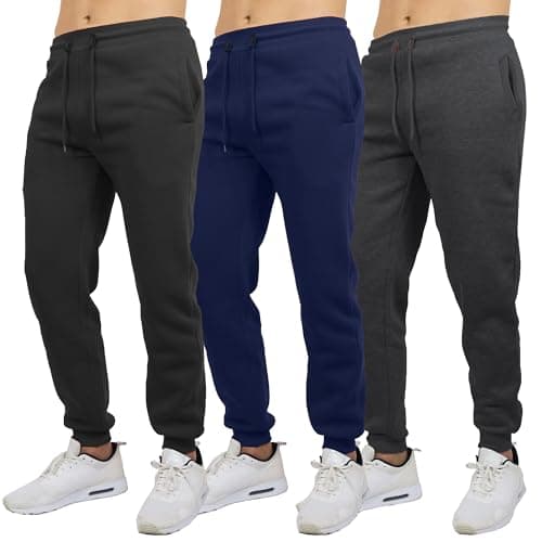 Galaxy by Harvic Sweatpants for Men 3-Pack – Slim Fit Fleece Cargo Joggers Elastic Waist Mens Jogger Sweatpants (S-3XL) - Image 1
