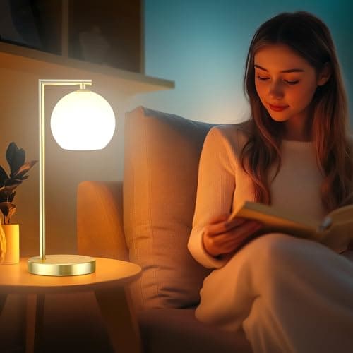 MOITA Cordless Table Lamp for Bedroom, Large LED Lamp for Living Room with Frosted Glass Shade, Bedside Lamps with Remote for Nightstand, 12 RGB Colors and 3 CCT Options - Thumbnail 6