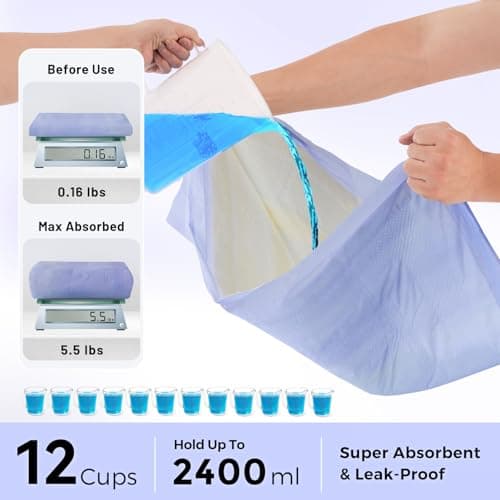 ZOMISIA 3D-Barrier Puppy Pee Pads for Dogs, 12 Cups Absorb & Rise Puffy Gel-Wall Leak-Proof, 26"x30" 50 Counts + 8 Pet Urine Test Strips, Super Absorbent Disposable Potty Training Pads - Thumbnail 4