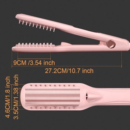 JINRI Hair Brush for Short & Thin Hair, 1.38 Inch Hot Styling Brush with Adjustable Temperature, Dual Voltage 100-240V, Volumizing Hair Iron, Long Lasting Root Volume Hair Styler, Pink - Thumbnail 2