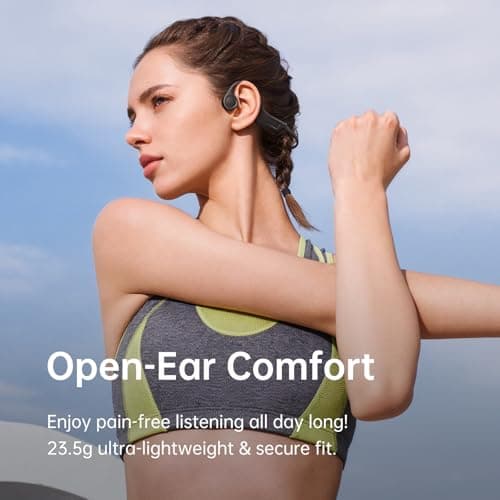 Kinglucky Bone Conduction Headphones, 23.5g Ultra-Lightweight Open Ear Headphones Wireless Bluetooth,Comfortable Fit, Upgrade Waterproof Sports Headset for Running, Walking, Cycling, Workout, Gift - Thumbnail 4
