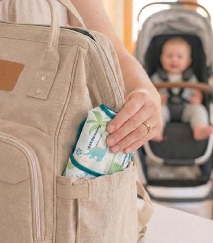 CIVARUA KIDS 3-Pack Waterproof Baby Bibs for Eating - Mess Proof Lightweight Toddler Feeding Bibs with Large Food Catcher, Food-Grade Baby Eating Essentials, Easy to Put On & Clean(Blue Dinosaur) - Thumbnail 6