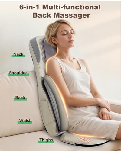 Heycool Shiatsu Back and Neck Massager with Heat, Upgraded Massage Chiar Pad with Compression, Vibration, Chair Seat Massager for Home, Office, Gifts for Men, Women - Thumbnail 2