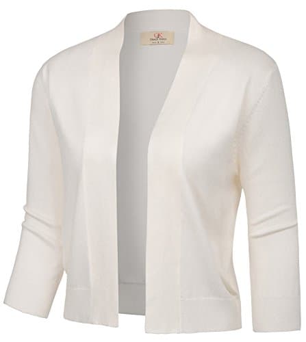 GRACE KARIN 3/4 Sleeve White Cardigan for Women Lightweight Fall Cardigans 2025 Shrug Sweaters for Women Dresses M - Image 1