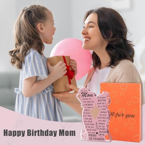 Mom Gifts Mothers Day Birthday Gifts from Daughter, Mom Birthday Gift Ideas Cool I Love Mom Best Mom Ever Gifts New Mom Single Mom Christmas 2025 Mother's Day Easter Gift Acrylic Plaque Sign - Thumbnail 5