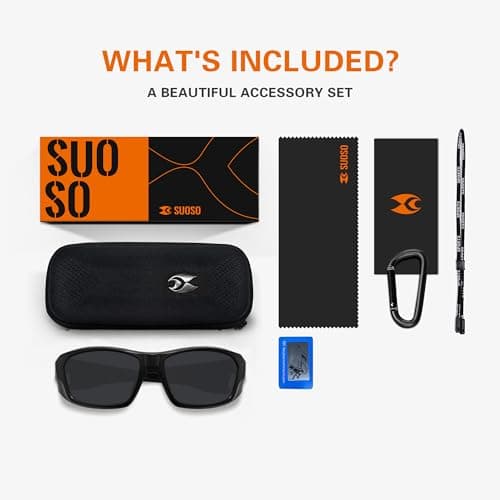 suoso Sports Polarized Sunglasses for Men & Women – UV400 Protection Wrap Around Sun glasses for Fishing, Driving & Cycling - Thumbnail 6