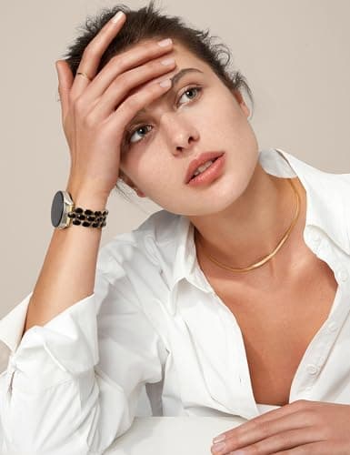 Wearlizer Metal Bracelet Compatible with Samsung Galaxy Watch 7 Band 6 5 4 Active 2 FE 40mm 44mm/Watch 6 4 Classic/5 Pro/3, 20mm Enamel Dressy Stainless Steel Strap for Samsung Watch Bands Women - Thumbnail 5