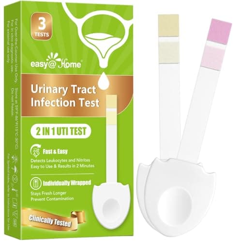 Easy@Home Urinary Tract Infection Test Strips - 3 Pack UTI Test for Women | Individually Wrapped for 2-Year Shelf Life | Detects Leukocytes & Nitrite | Home & Travel Essentials #UTI-EZU-102 - Image 1