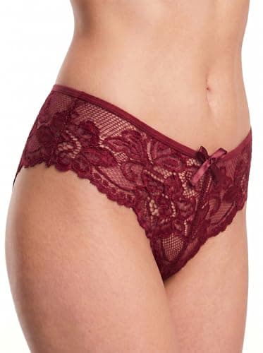 AOOXOOA Women's Babydoll Lingerie Set with G-String, Wine Red, L - Thumbnail 5