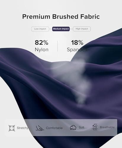 BRXL Workout Shorts Women 8" No Front Seam High Waist Yoga Gym Biker Shorts Tummy Control with Inner Pocket Navy Blue - Thumbnail 5