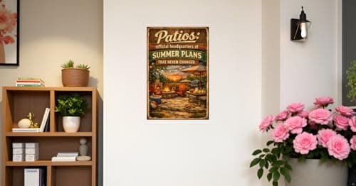 Patios Official Headquarters Of Summer Plans That Never Changed Vintage Metal Tin Sign Outdoor Wall Decor Backyard Fire Pit Grill Patio Humor Art Plaque For Bar Garden Pool Man Cave Gift 8x12 Inch - Thumbnail 2