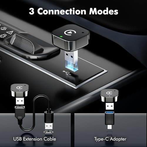 2026 Upgraded 2-in-1 Wireless CarPlay Adapter for iPhone & Android Auto, Plug and Play, Convert Wired to Wireless, Fast Auto-Connect & No Latency, USB-A/USB-C for 98% Factory Wired Cars - Thumbnail 4